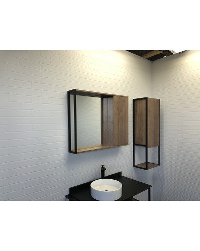 Зеркальный шкаф Comforty Лиссабон 90 00-00006136 Дуб темный