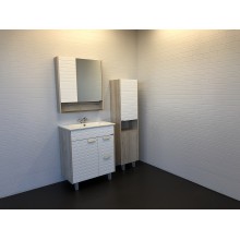 Зеркальный шкаф Comforty Клеон 75 00-00004755 Белый Дуб крафт