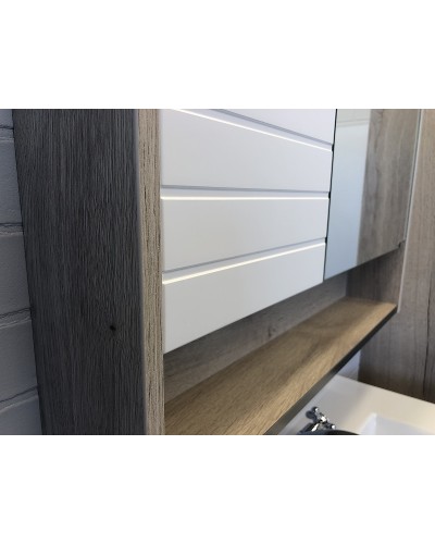 Зеркальный шкаф Comforty Клеон 75 00-00004755 Белый Дуб крафт