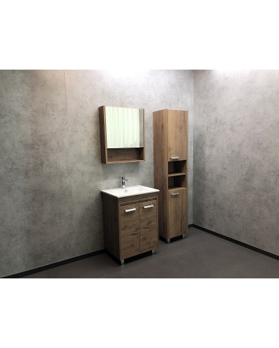 Зеркальный шкаф Comforty Марио 60 00-00004158 Дуб темный