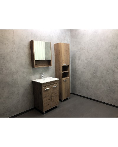 Зеркальный шкаф Comforty Марио 60 00-00004158 Дуб темный