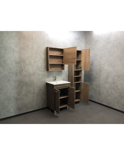 Зеркальный шкаф Comforty Марио 60 00-00004158 Дуб темный