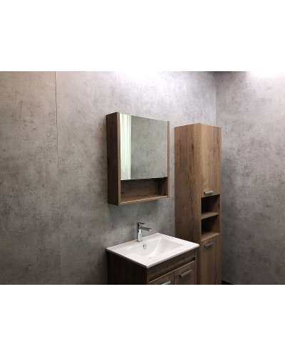 Зеркальный шкаф Comforty Марио 60 00-00004158 Дуб темный