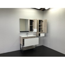 Зеркальный шкаф Comforty Страсбург 90 00-00006573 Дуб дымчатый