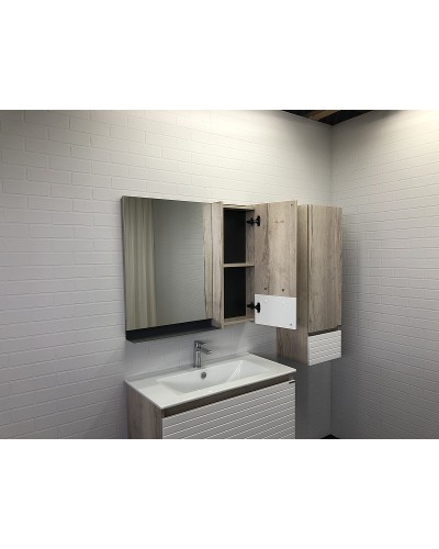 Зеркальный шкаф Comforty Страсбург 90 00-00006573 Дуб дымчатый