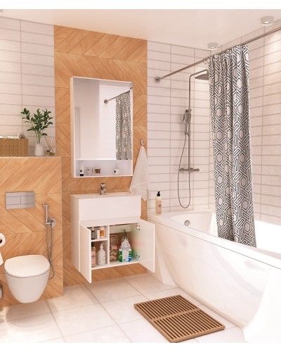 Зеркальный шкаф 1MarKa Mira 60 У83225 Белый глянец