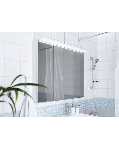 Зеркальный шкаф 1MarKa Соната 90 Ц0000007615 с подсветкой  Белый глянец