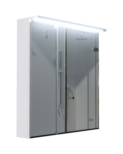 Зеркальный шкаф 1MarKa Соната 75 Ц0000007616 с подсветкой  Белый глянец