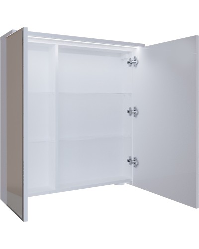 Зеркальный шкаф 1MarKa Соната 75 Ц0000007616 с подсветкой  Белый глянец