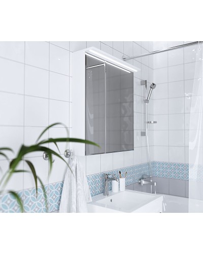 Зеркальный шкаф 1MarKa Соната 75 Ц0000007616 с подсветкой  Белый глянец