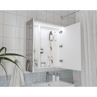 Зеркальный шкаф 1MarKa Соната 75 Ц0000007616 с подсветкой  Белый глянец