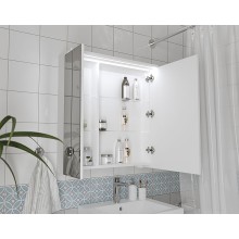 Зеркальный шкаф 1MarKa Соната 75 Ц0000007616 с подсветкой  Белый глянец