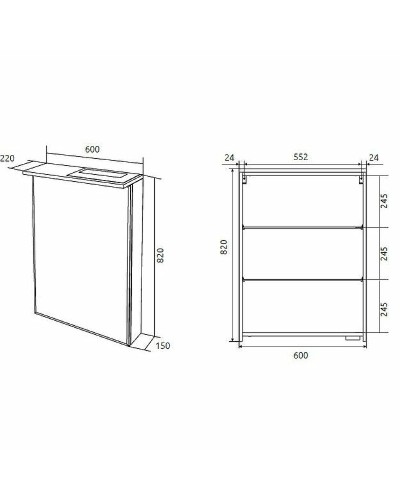 Зеркальный шкаф 1MarKa Соната 60 Ц0000007617 с подсветкой  Белый глянец