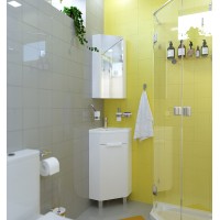 Зеркальный шкаф 1MarKa Penta 43П Ц0000005168 угловой Белый глянец