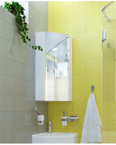 Зеркальный шкаф 1MarKa Penta 43П Ц0000005168 угловой Белый глянец