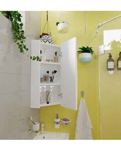 Зеркальный шкаф 1MarKa Penta 43П Ц0000005168 угловой Белый глянец