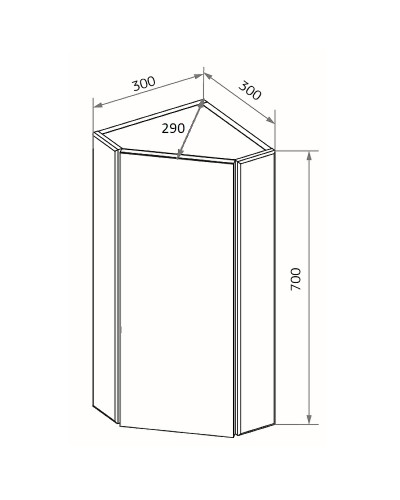 Зеркальный шкаф 1MarKa Penta 43П Ц0000005168 угловой Белый глянец