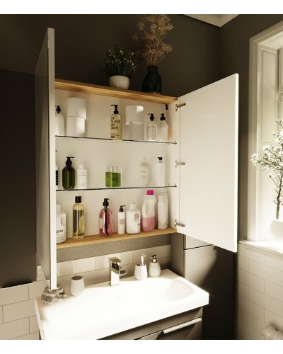 Зеркальный шкаф 1MarKa Gaula 60 У92541 Графит матовый