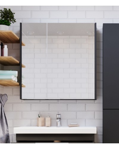 Зеркальный шкаф 1MarKa Gaula 80 У92543 Графит матовый