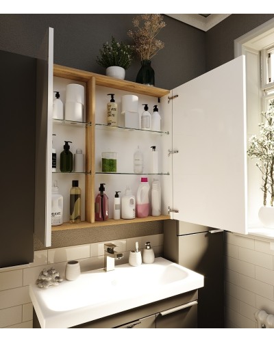 Зеркальный шкаф 1MarKa Gaula 80 У92543 Графит матовый