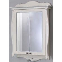 Зеркальный шкаф 78х115 см слоновая кость серебряная патина Atoll Ривьера