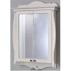Зеркальный шкаф 78х115 см слоновая кость серебряная патина Atoll Ривьера