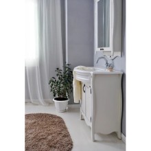 Зеркальный шкаф 78х115 см слоновая кость серебряная патина Atoll Ривьера