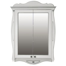 Зеркальный шкаф 78х115 см слоновая кость серебряная патина Atoll Ривьера