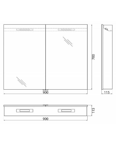 Зеркальный шкаф BelBagno SPC 90 SPC-2A-DL-BL-900 с подсветкой Белый