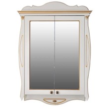 Зеркальный шкаф 78х115 см слоновая кость золотая патина Atoll Ривьера