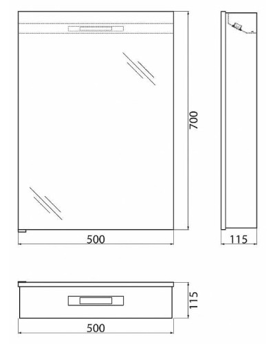 Зеркальный шкаф BelBagno SPC 50 SPC-1A-DL-BL-500 с подсветкой Белый