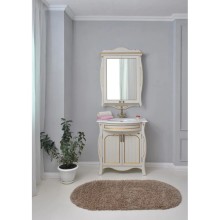 Зеркальный шкаф 78х115 см слоновая кость золотая патина Atoll Ривьера