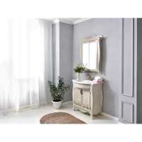 Зеркальный шкаф 78х115 см белое дерево Atoll Ривьера