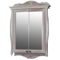 Зеркальный шкаф 78х115 см белое дерево Atoll Ривьера
