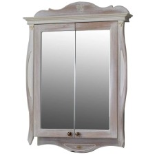 Зеркальный шкаф 78х115 см белое дерево Atoll Ривьера