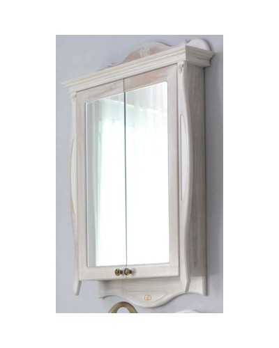 Зеркальный шкаф 78х115 см белое дерево Atoll Ривьера