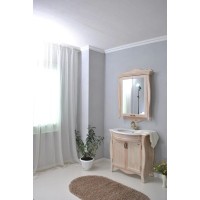 Зеркальный шкаф 78х115 см персик Atoll Ривьера