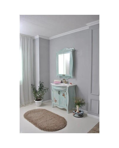 Зеркало-шкаф 78х115 см голубой Atoll Ривьера