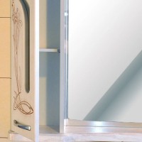 Зеркальный шкаф 92х96,5 см белое дерево медная патина Atoll Барселона