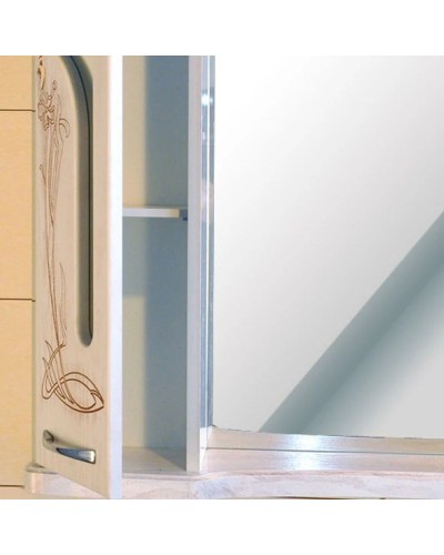 Зеркальный шкаф 92х96,5 см белое дерево медная патина Atoll Барселона