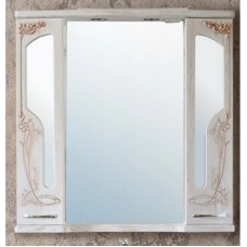 Зеркальный шкаф 92х96,5 см белое дерево медная патина Atoll Барселона