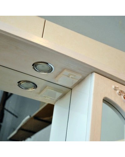 Зеркальный шкаф 92х96,5 см белое дерево медная патина Atoll Барселона