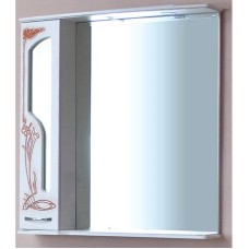 Зеркальный шкаф 85х95 см белое дерево медная патина Atoll Барселона