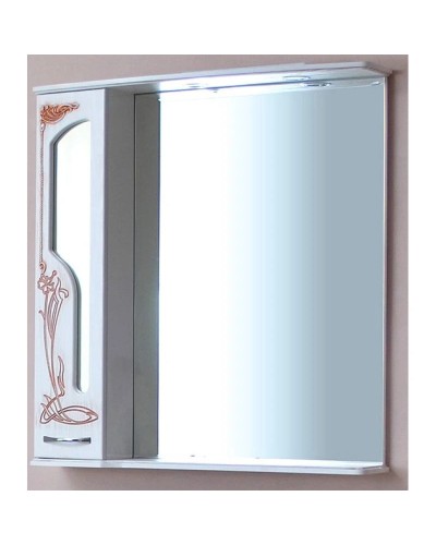 Зеркальный шкаф 85х95 см белое дерево медная патина Atoll Барселона