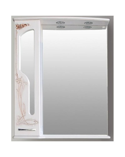 Зеркальный шкаф 76х95 см белое дерево медная патина Atoll Барселона