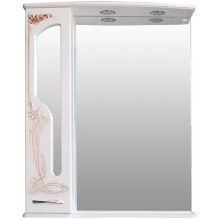 Зеркальный шкаф 76х95 см белое дерево медная патина Atoll Барселона