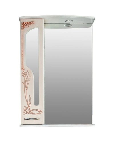 Зеркальный шкаф 65х93,5 см белое дерево медная патина Atoll Барселона