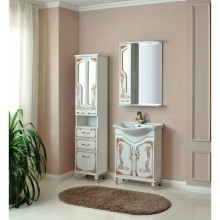 Зеркальный шкаф 65х93,5 см белое дерево медная патина Atoll Барселона