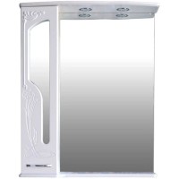 Зеркальный шкаф 85х95 см белый глянец Atoll Барселона