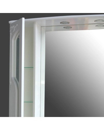 Зеркальный шкаф 85х95 см белый глянец Atoll Барселона